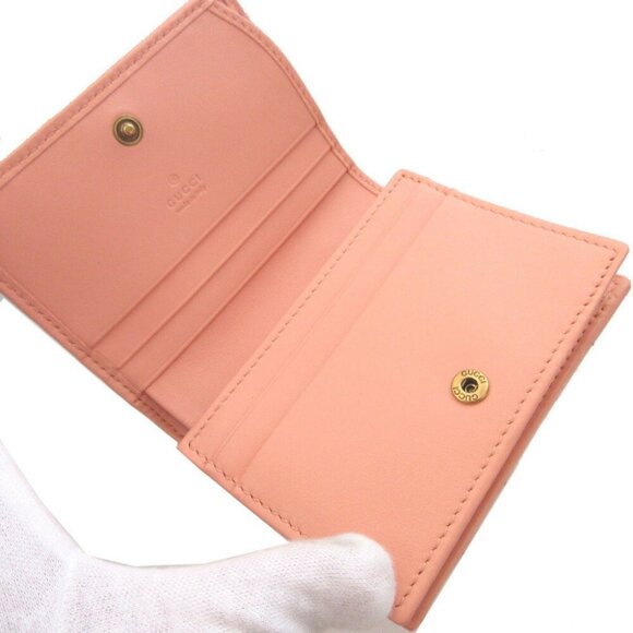 GUCCI Pink Leather GG Marmont Wallet - Picture 5 of 10